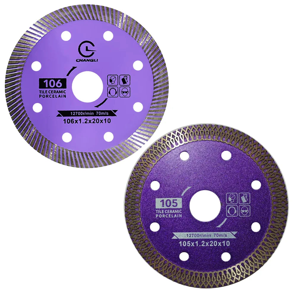 Super Thin 105/106mm Mesh Turbo Diamond Saw Blade  4inch Diamond Cutting Disc for Cutting Ceramic Porcelain Tile