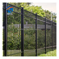 Waterproof Steel Garden Fence Security Steel Flat Top Fencing Wrought Iron Black Powder Coated Steel Flat Top Metal Fence