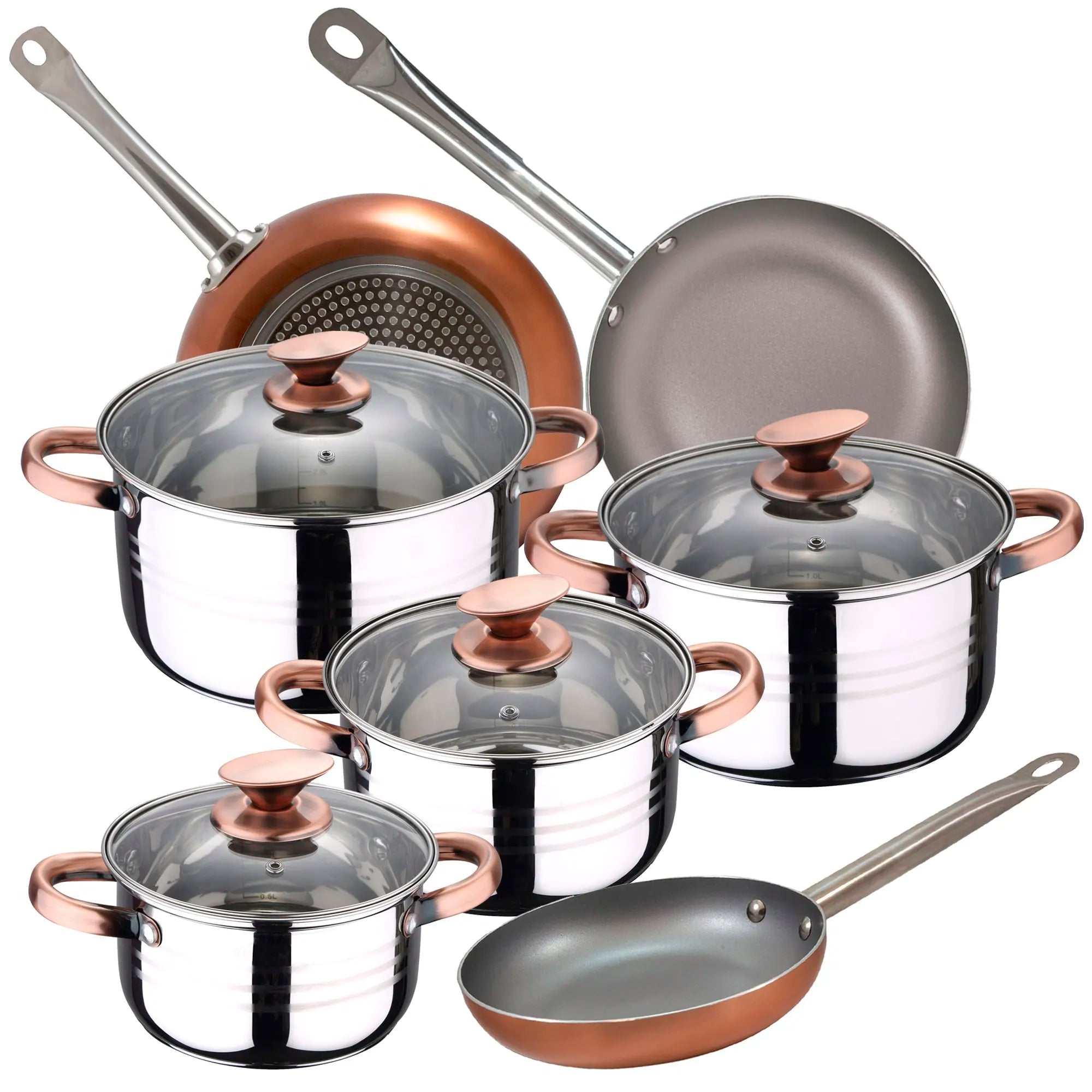 SAN IGNACIO Nona 8-piece stainless steel cookware set with frying pans (18/22/26 cm) SAN IGNACIO Optimum Plus in pressed