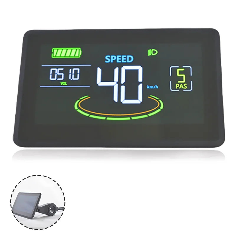 Ebike Computer Display 24V/36V/48V/60V Voltage Support Waterproof Odometer Speed Monitoring Road Bike Accessories CE Certified