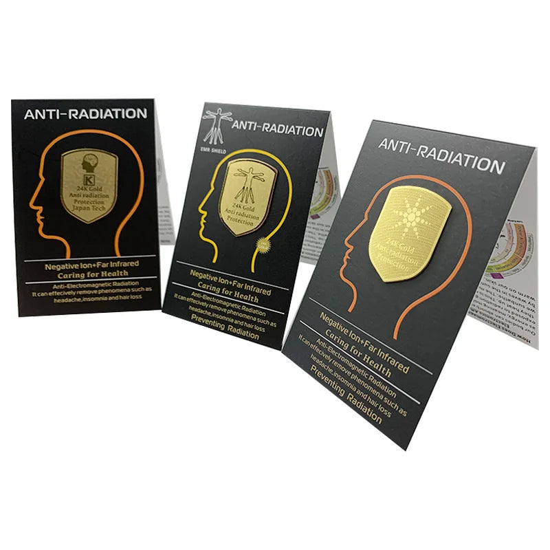 CAMAZ 24K Golden Anti Radiation Sticker 5G EMF Protection Radiation Blocker Wholesale Japan Technology Customized Mobile Phone