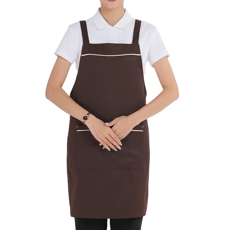 Solid Color Wire Dish Cloth Chef Apron Custom Logo With Pockets Waterproof Garden Cleaning Leather Kitchen Apron