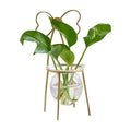 Mini Glass Tabletop Vase Plant Stand with Glass Pot Modern Design Handmade Succulent Holder for Home & Garden