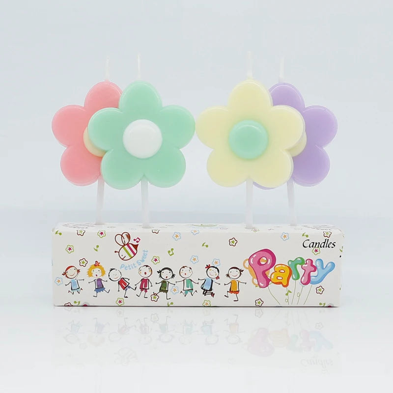 2025 Best Selling Colorful Birthday Flower Cake Candles Smokeless Paraffin Wax for Home Decoration Parties Easter New Year