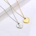 Hot Sale INS New Design 18K Gold Pvd Stainless Steel Pendant Necklace 18K Gold Plated Blank Heart Charm Engraved Text Pattern