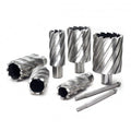 Popular XMGT HSS Annular Cutter Core Drill Bit Set Weldon Shank Plain Finish 3-Year Warranty Silver Steel Color Drilling