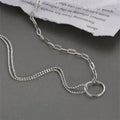 Circle Pendant Asymmetrical Necklace minimalist silver jewelry 925