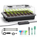 BAVA Heavy Duty 40 Cells Seed Starter Kit 16W Dimmable LED Grow Light Bar with Humidity Dome Mini Propagator Plant Greenhouse MegaBDM