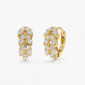 LOZRUNVE 925 Sterling Silver Gold Filled Minimalist Clear Leaf Zircon Huggie Earring Jewelry