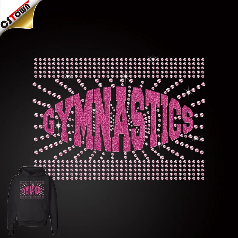 New Trending Products 2024 Design Shinny Rhinestone Heat Transfer Motif Gymnastics Hotfix Motif for Clothes