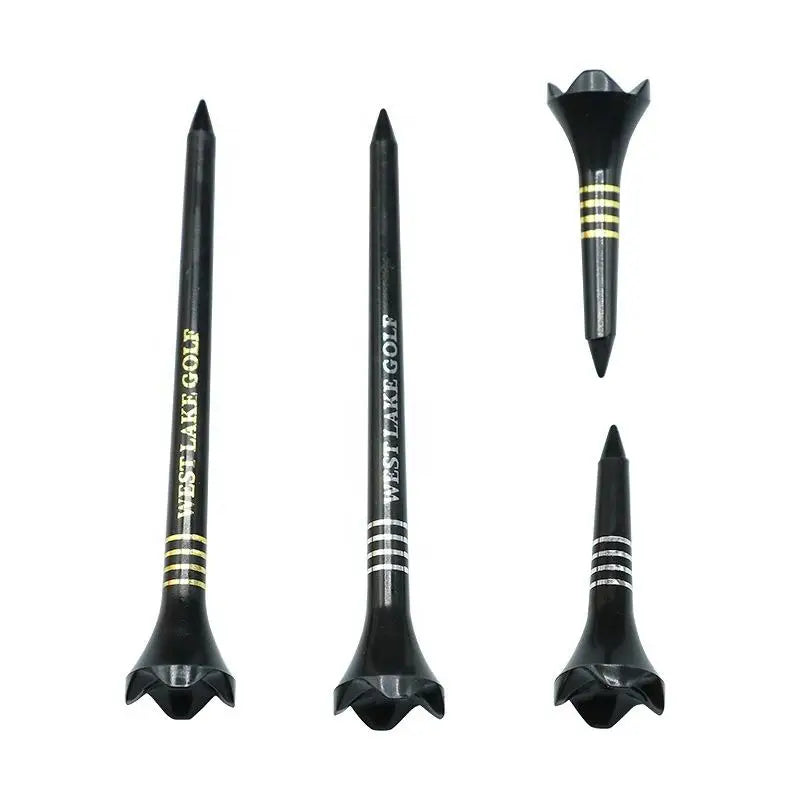 Hot Sale OEM Custom Logo 4 Prong Cup Stripes Tee Black Plastic Golf Accessories