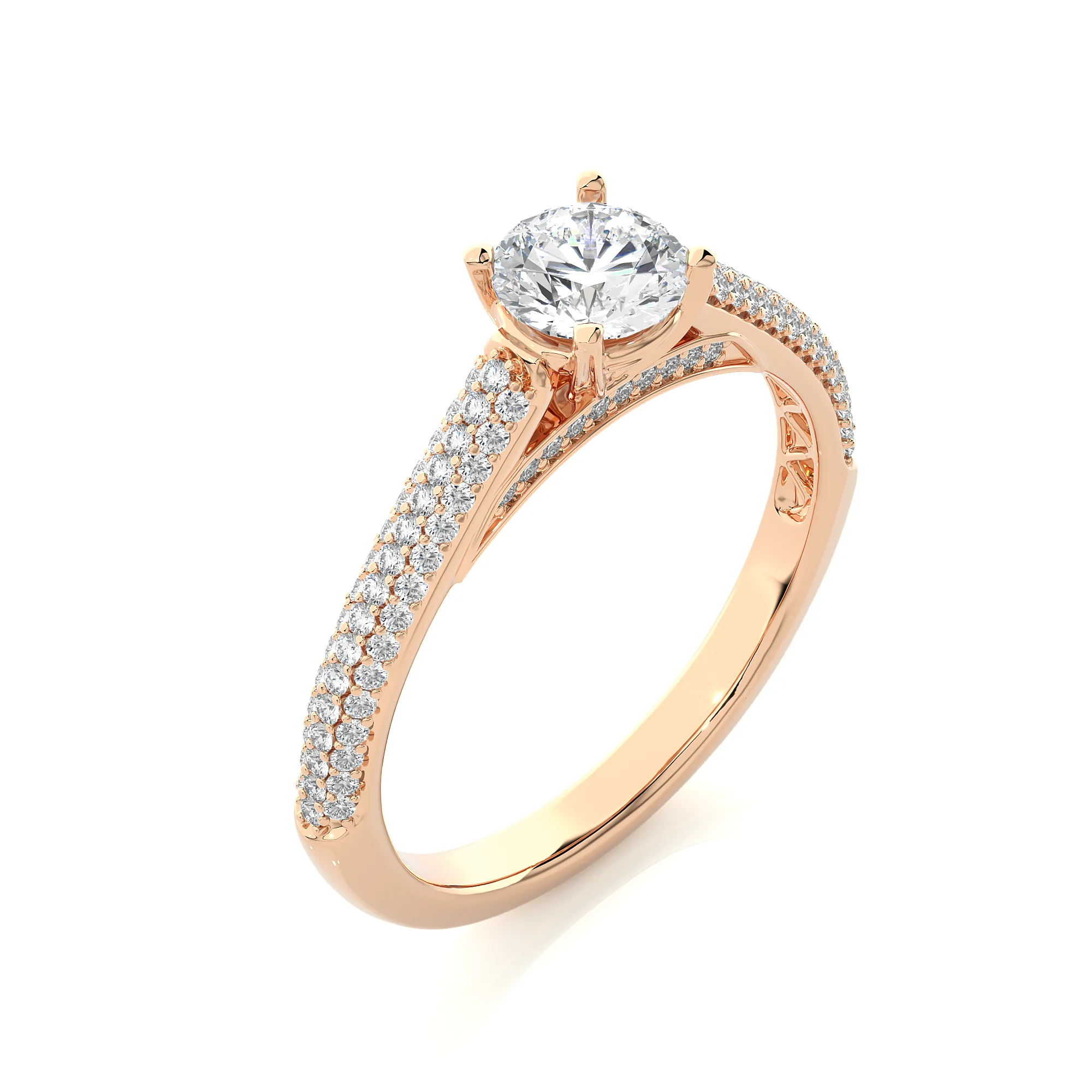 Indian Manufactured Customized Lab Grown Diamond Ring Engraving Option for Corporate Gifting 14K Gold Plated IGI Certified