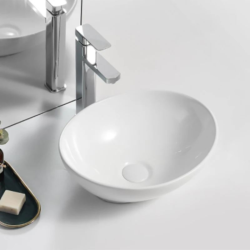 Customized Size Modern Design Art Washing Basin Low Price Commercial Porcelain Single-Hole Faucet Mount for Hotel Bathroom Sink