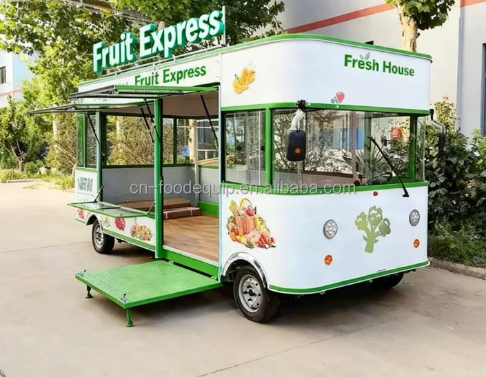 Factory Outlet Hot Selling Mobile Fast Food Snack Food Truck Beverage Ice Cream Coffee Milk Tea Fruit Cart Tow Food Trailer