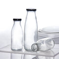 Manufacturer Price Glass Milk Bottle with Metal Lids Vintage Reusable Milk Jugs Dairy Drinking Containers for Yogurt