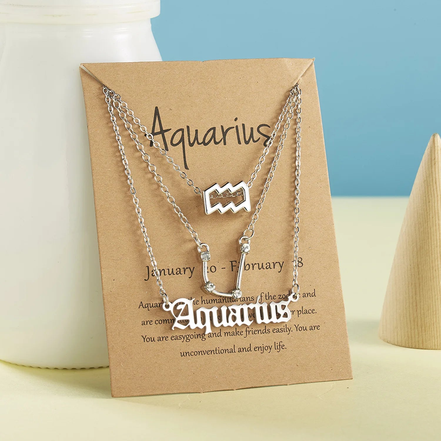 2023 3Pcs/Set Astrology Horoscope Star Choker Necklace Zodiac Sign 12  Zodiac Necklace Set