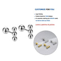 LE243 925 Sterling Silver Small Geometric Three Sphere Wholesale Designer Fashion Fine Jewelry Gold Plated Stud Earrings Women