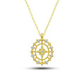 925 Sterling Silver Rhodium Plated Trendy Necklace Zircon Polar Star Pendant Chain Religious Style Engagement Wedding Party Gift