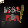 Manufacturer Baseball Mom Sports Rhinestone Motif Dtf Transfers Ready to Press