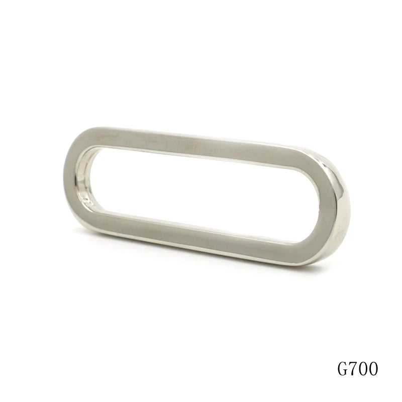 Nickle Plated 50mm  Zinc Alloy Metal Flat Oval Ring  Bag Strap Connector