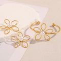 Dreamshow Imitation Pearl Flower Fashion Bangle 18k Gold Plated Jewelry Stainless Steel Bangle Jewelry Women