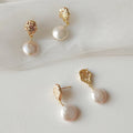 Retro Statement Gold Earring Baroque Pearl Drop Pendant Earrings Ear Stud Jewelry for Women Accessories