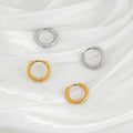 Vintage Frosted Serpentine Earring Stainless Steel Women Chunky Vintage Gold Plated Snake Statement Huggies Earrings