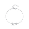 SL1701 Luxury Zircon Ocean Summer Bracelet Fine Jewelry 925 Sterling Silver Starfish Flash Adjustable Bracelets for Women