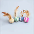 Interactive Cute Cat Toys Sisal Balls Feathers Wood Bite-Resistant Teething Toys Classic Funny Sustainable Classic Cartoon