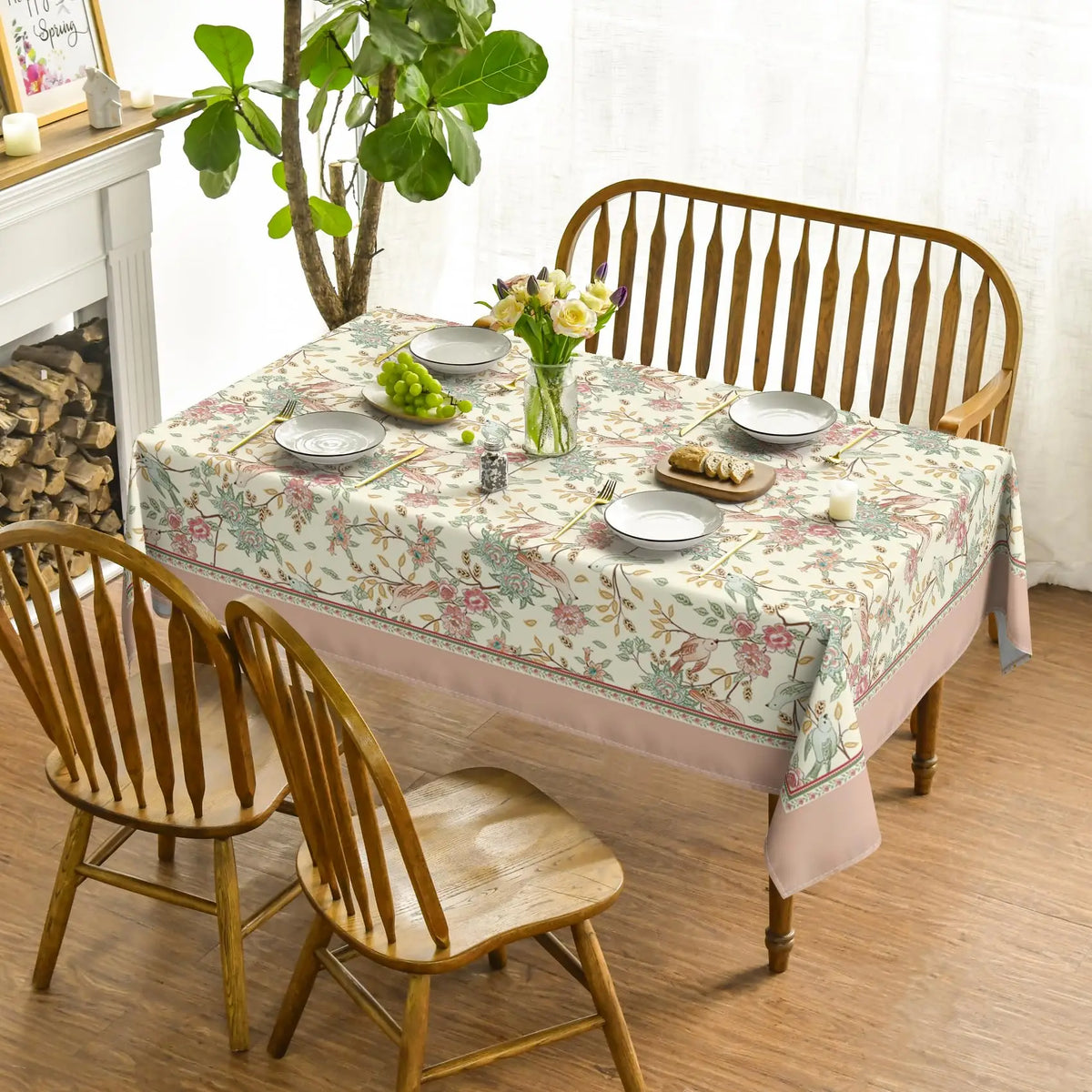 KEFEI Custom Size Home Usage 100% Polyester European Woven Simple Waterproof Eco-Friendly Printed Design Handmade Tablecloth MegaBDM