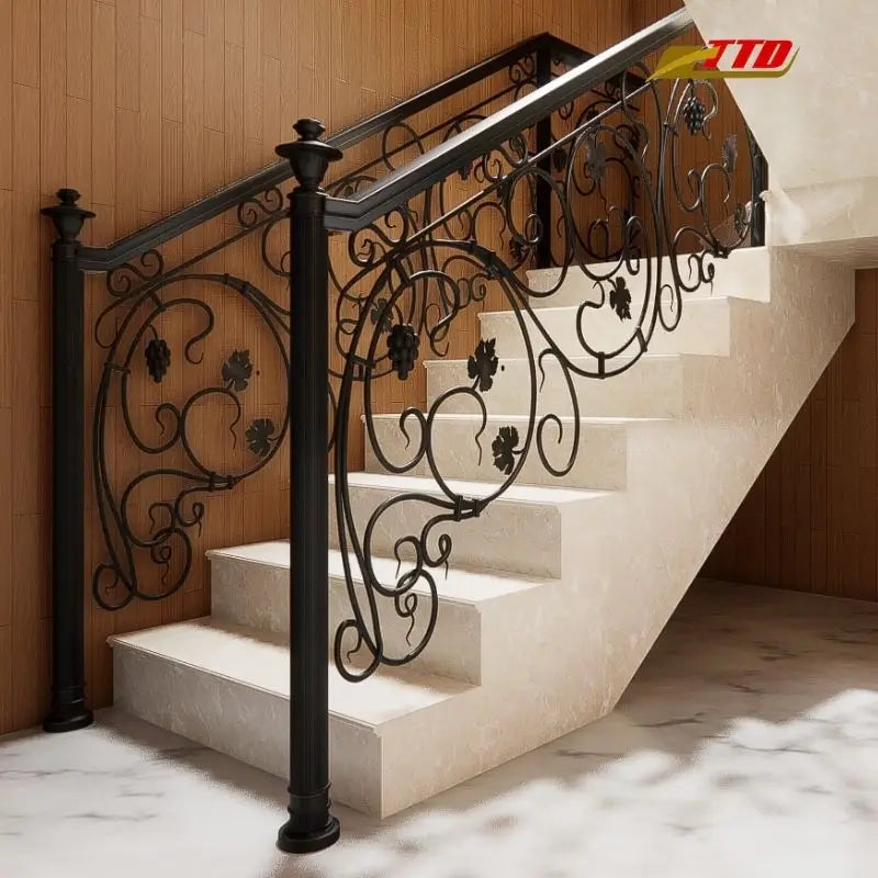 Transform Your Stairs Modern Steel Wrought Iron Railing Designs 3D Design Villa Decor 1 Year Warranty Free Spare Parts Enhanced