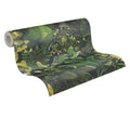 Made Germany-Jungle Green Black Non Woven Vinyl Wallpaper Rolls-Modern Floral Design Highly Living Room Hotel