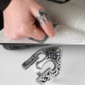 Azuris Turkish 925 Sterling Silver Men's Ottoman Style Ring with Natural Agate Stone Model VALKH1238