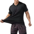 Men's Short Sleeve Quick Dry Breathable 100% Cotton Gym Workout Tank Top Hip Hop Style