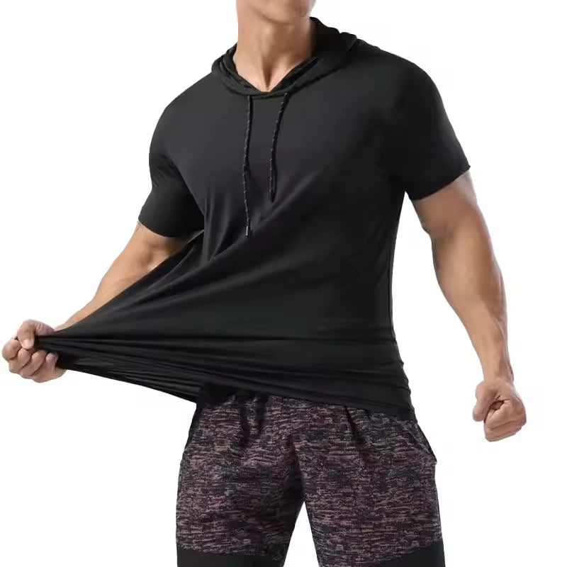 Men's Short Sleeve Quick Dry Breathable 100% Cotton Gym Workout Tank Top Hip Hop Style
