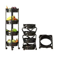 360 Degree Rotating Kitchen Shelf with Multi-Function PC Rack Household Baskets for Fruit Vegetable Shoe Storage with Wheels