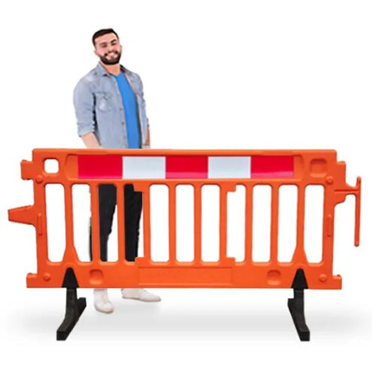 6.5FT Crowd Control Heavy Duty Plastic Barricade With Reflective Strip