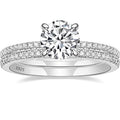 Simple Modern Engagement Rings Silver Engagement Ring Set Low Profile Bezel Engagement Ring