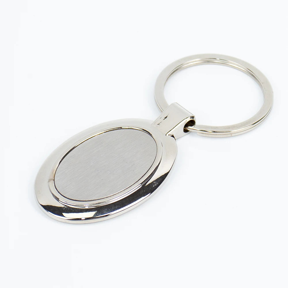 Premium Stainless Steel Oval Keychain Heavy Duty Metal Key Ring Personalized Engraving for Car Keys and Bag Accessory
