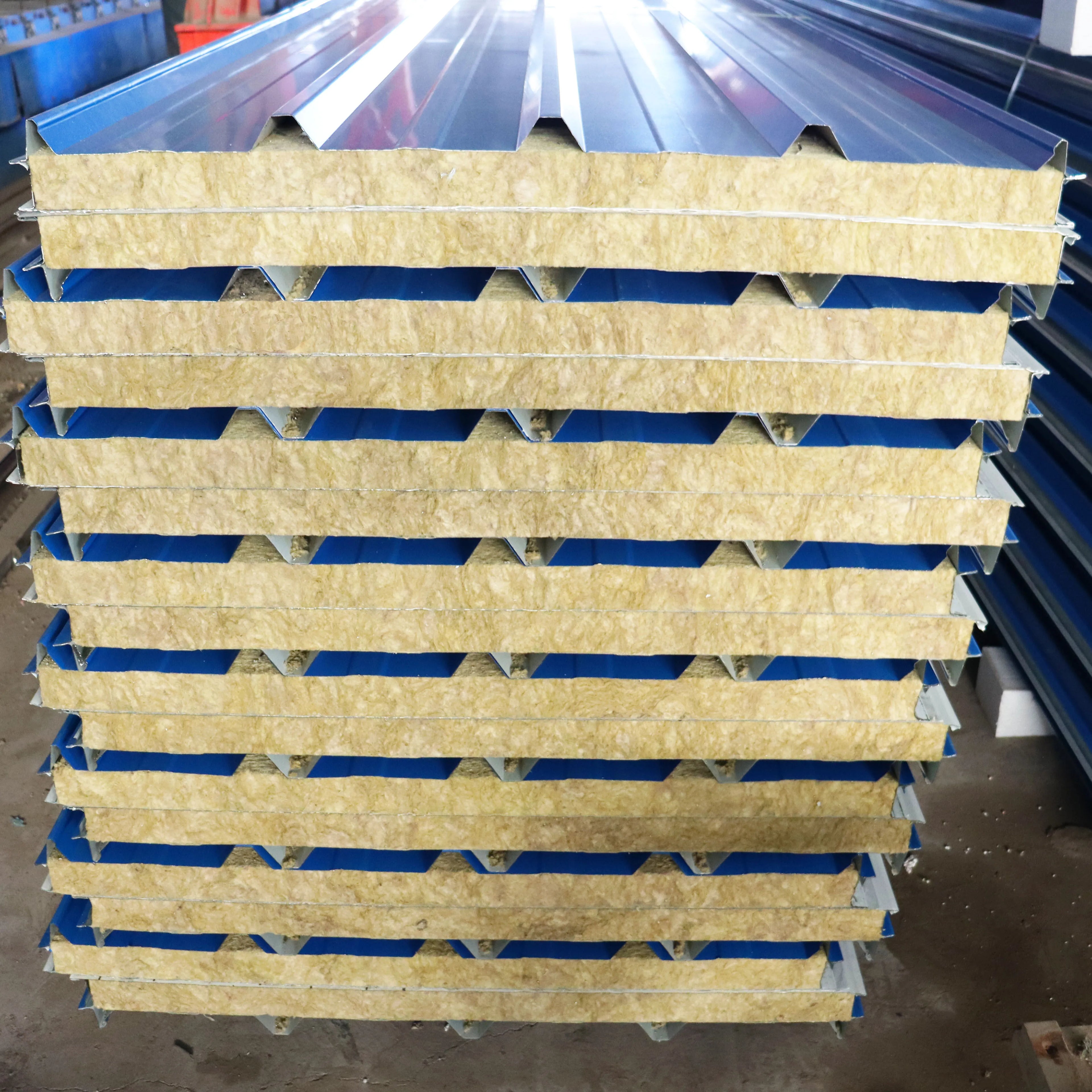 GUANGQIA Customized Rock Wool Sandwich Panel for Commercial Industrial Building Insulation Fireproof Thermal Insulation Panels