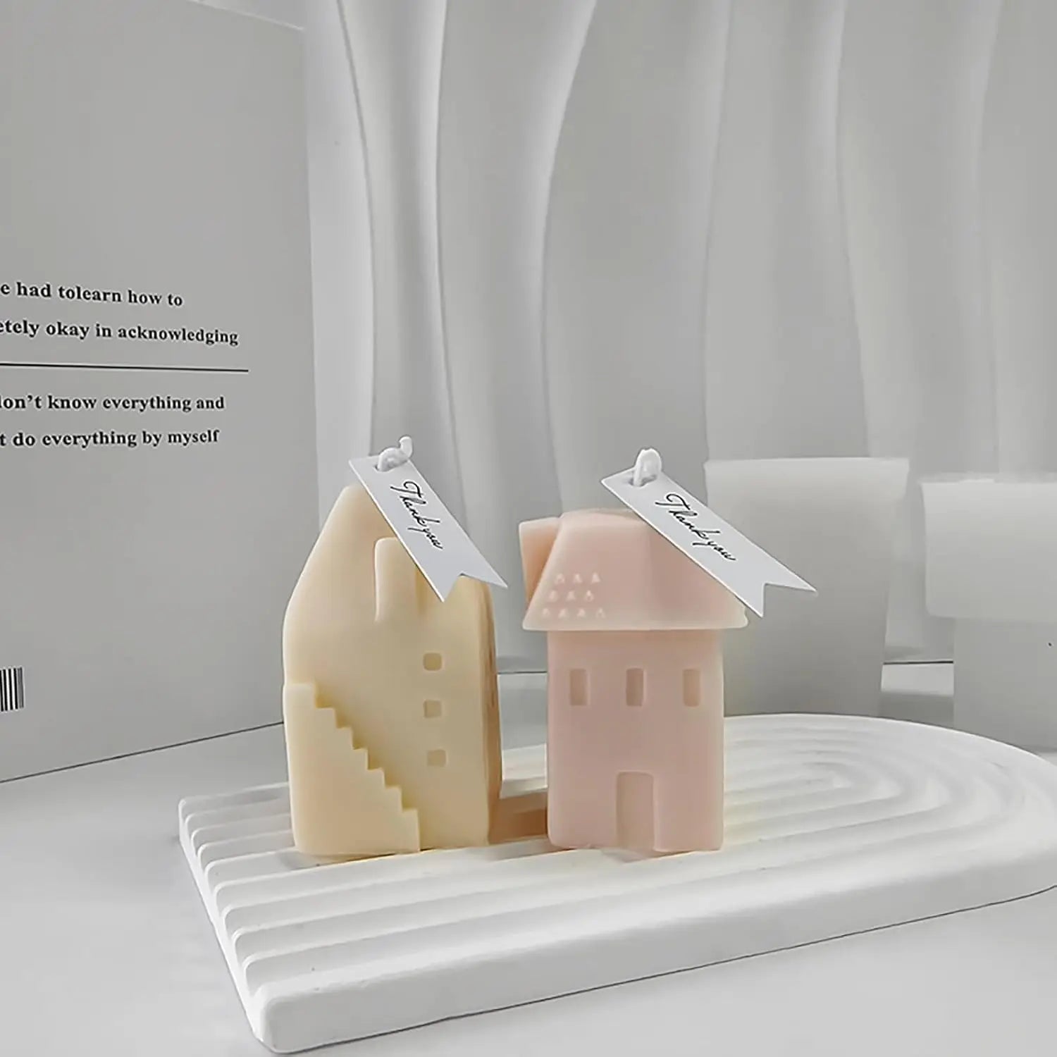 Interesting New Style Beautiful House Shape Silicone Candle Molds Aromatherapy Moulds Soap Making Tool for Making Candle