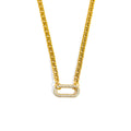 2025 New Winter Unique Design 18k Gold Plated Water Bamboo Chain Oval Zircon Pendant Designer Necklace for Women for Party