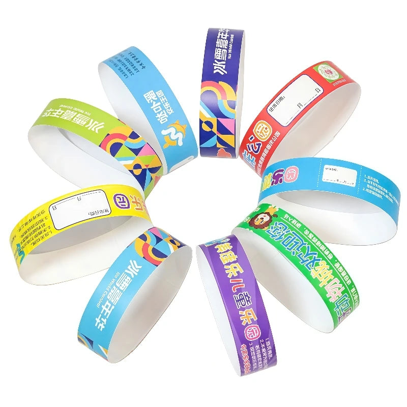 HXY Custom Digital Printing Heat Transfer Logo Waterproof Tyvek Paper Wristbands OEM/ODM Sample Available Custom Color/Size