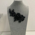 Black Rhinestone Bridal Dress Veil Decoration Craft Beads Embroidery Lace DIY