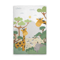 Made in Germany Modern Jungle Nursery Wall Mural-Hanging Canvas on Stretcher Frame in Green/Brown for Wedding Home Decor