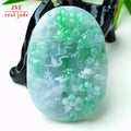 Myanmar a Type Carved Character Landscape  Jade Pendant Ice-Like Positive Color Landscape Pendant Emerald Pendant 84.10