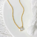 Wholesale for Foxi 18K Gold Rhodium-Plated Women's Necklace Pear Cut Classic Statement Pendant Fashionable Brass Jewelry Link MegaBDM