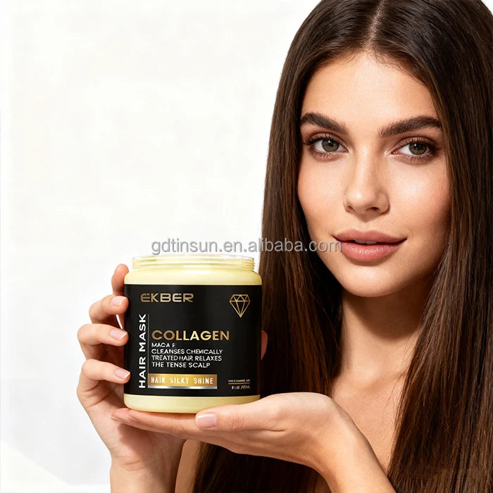 EKEBR Wholesale Softening Damaged Hair Treatment Repairing Coconut Oil Collagen Hair Mask for Curly Hair Conditioning Mask
