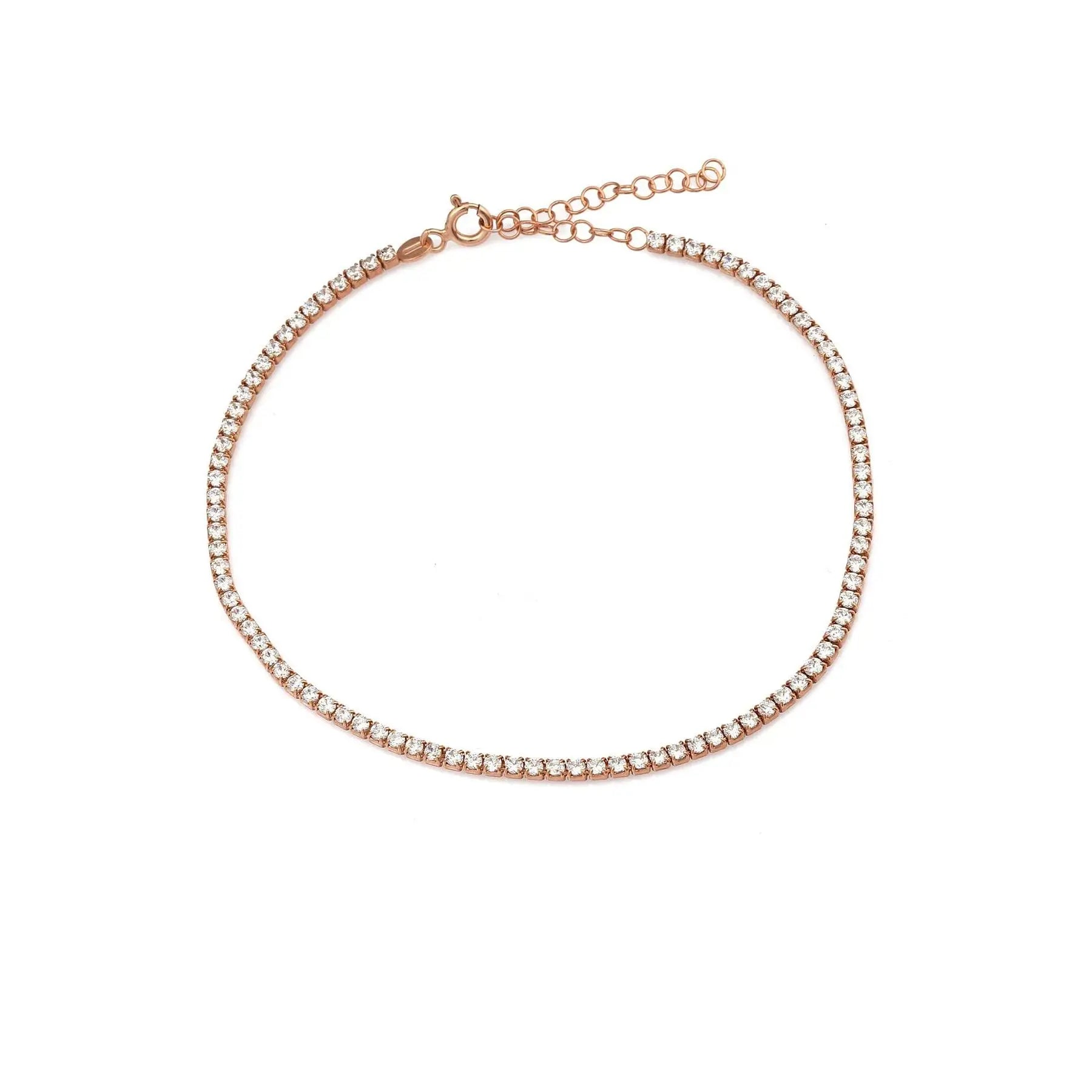 Azuris 925 Sterling Silver Zircon Tennis Bracelet & Festival Anklet-Trendy Unisex Wedding Party Gift Jewelry