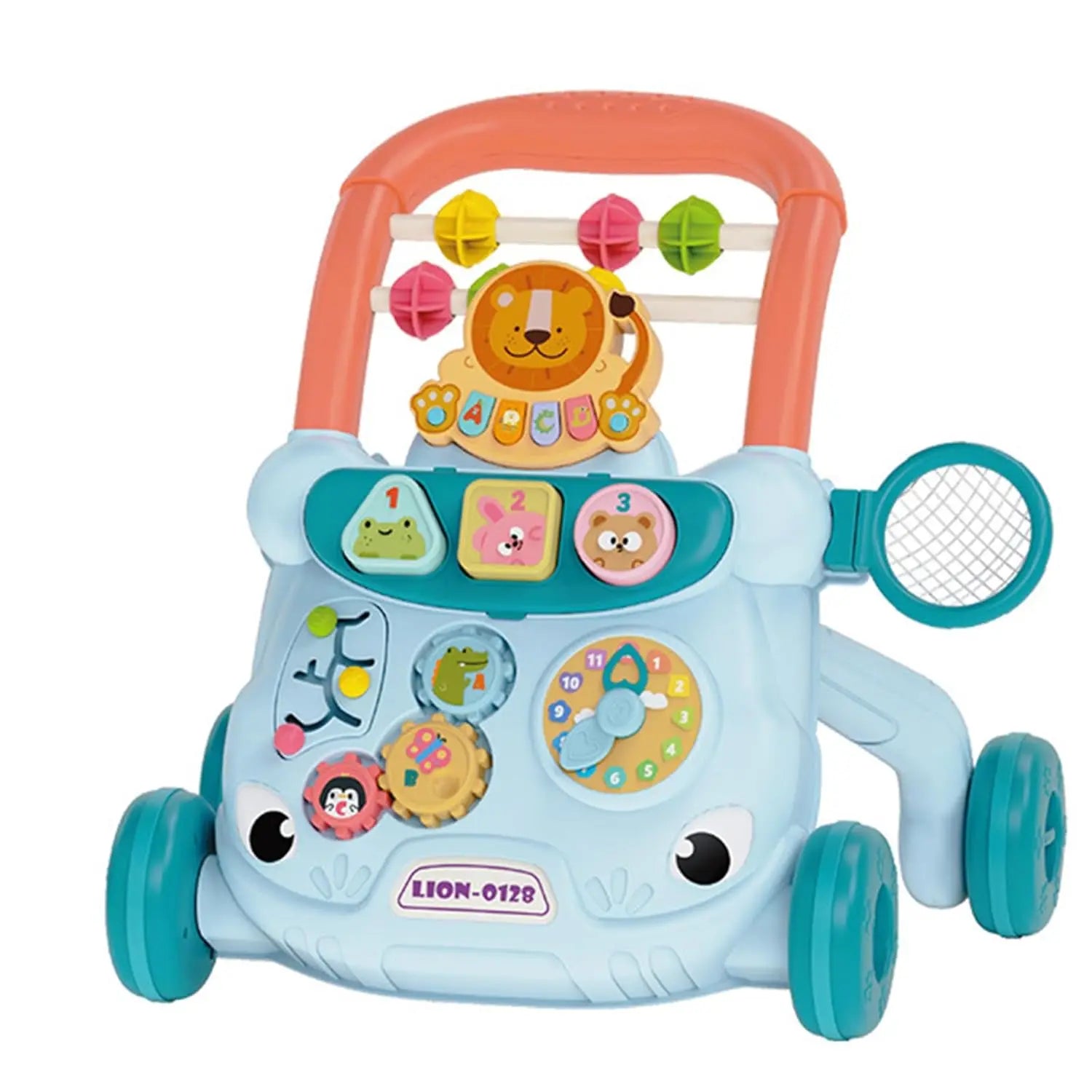 Anti-Rollover Toddler Walker with Music Pedal Piano Trolley for 5-13 Years Old Educational Toy PVC Material